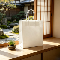 Sac cadeau en kraft blanc renforcé Eco XL du fournisseur d'origine YIpin Yinji pour événements d'entreprise, séminaires, brochures, échantillons 0605X063