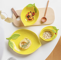 Juego de Platos de Cerámica Ecológicos, Duraderos y Desechables de 2 Piezas, Pintados a Mano, para Servir Aperitivos en Fiestas