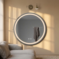 Miroirs de salle de bain longs, minimalistes, en verre, miroir mural moderne pour hôtel, miroir avec étagère pour salle de bain