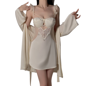 Robe de nuit en satin sexy avec bretelles et rembourrage pour les seins, robe de chambre, pyjama pour femmes, logo personnalisé Pure <span class=keywords><strong>Lust</strong></span> Plus - Product Image 6