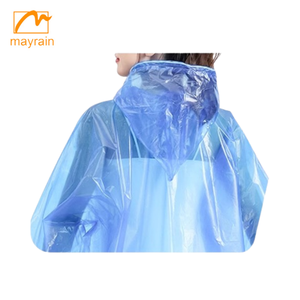 Tragbare Kunststoff-<span class=keywords><strong>Rian</strong></span>-Mantel Pe Regen bekleidung Pe Regen Poncho wasserdichte Regen bekleidung mit Kapuze Outdoor wasserdichten Mantel - Product Image 4
