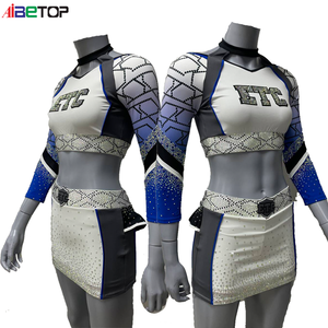 Uniformes personalizados de porristas Cheer Crop Top y conjuntos de faldas Sexy Girls Cheer Uniform para competición - Product Image 1
