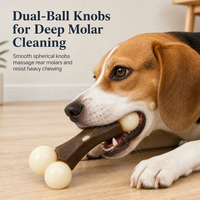 Jouet à mâcher pour chien en forme d'arche osseuse, en nylon et cuir brut, jouet à mâcher pour nettoyer les dents pour chiens de petite et moyenne taille