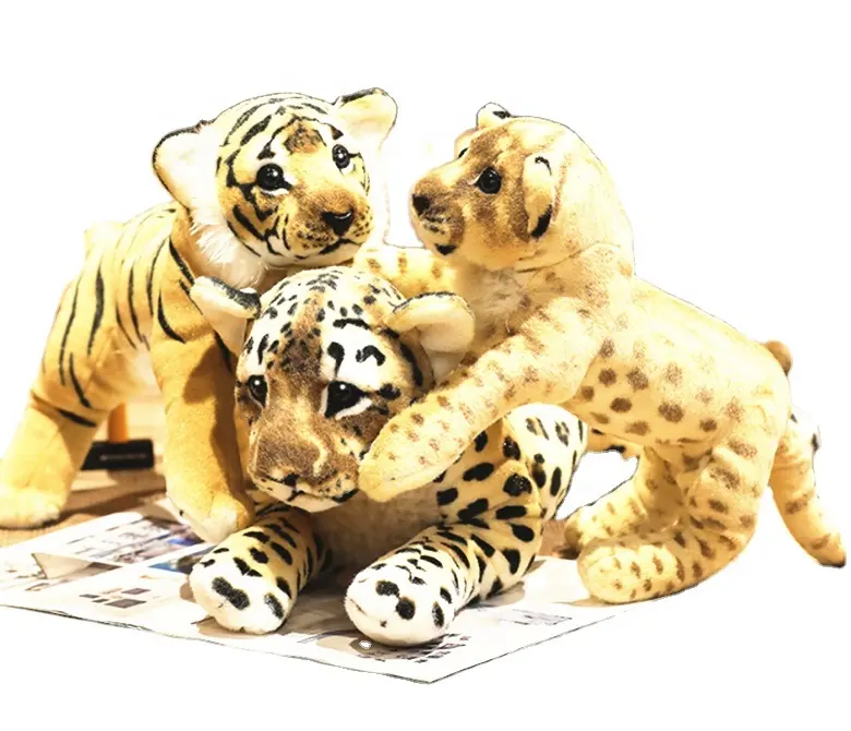 시뮬레이션 호랑이 사자 표범 견면 벨벳 장난감 가정 장식 채워진 연약한 동물 인형 베개 선물 아이를 위한 견면 벨벳 호랑이 장난감