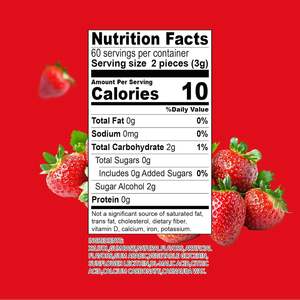 <span class=keywords><strong>Chewing</strong></span>-<span class=keywords><strong>gum</strong></span> <span class=keywords><strong>sans</strong></span> <span class=keywords><strong>sucre</strong></span> à la saveur fraise, <span class=keywords><strong>sans</strong></span> aspartame, <span class=keywords><strong>sans</strong></span> gluten, végétalien, pour la prévention des caries - Product Image 2