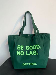 Customized Print Letter Logo <b>Folding</b> Large Capacity Canvas Tote <b>Bag</b> for Female College Students Daily Use - Product Image 5