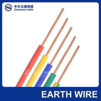 Cable eléctrico de puesta a tierra para el hogar, conductor de cobre sólido, funda de PVC, estándar de calidad, cable