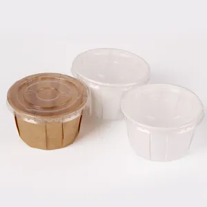 Dùng Một Lần 2OZ Giấy Lấy Đi Nước Sốt Cup Với PET Nắp