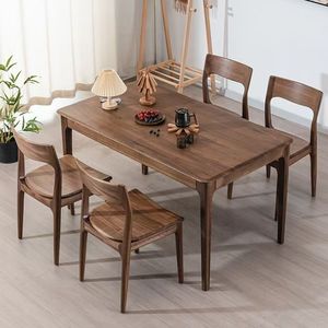 Listo para Enviar, Muebles de Restaurante Nórdicos Modernos de <span class=keywords><strong>Segunda</strong></span> <span class=keywords><strong>Mano</strong></span> a Precio Económico, Juego de <span class=keywords><strong>Mesa</strong></span> de <span class=keywords><strong>Comedor</strong></span> de <span class=keywords><strong>Madera</strong></span> <span class=keywords><strong>Maciza</strong></span> de Nogal con Sillas - Product Image 2