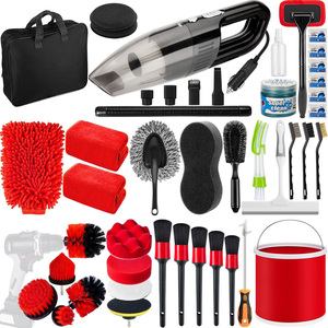 Juego de 44 Cepillos para Detallado de Autos de Color Rojo, Kit de Detallado de Autos, Cepillos para Limpieza de Autos - Product Image 1