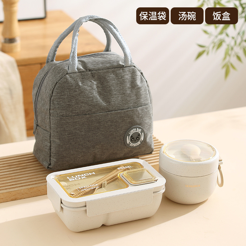 Boîte à lunch avec tasse de petit-déjeuner et sac à lunch