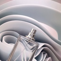 Flacon de parfum transparent en verre avec pompe doseuse, vide, design haut de gamme personnalisé, sérigraphie, dorure/argenture