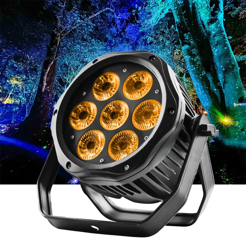 Pabrik grosir bisu Cast palmer lampu 7*10W RGBW in1 PAR LED lampu sorot dapat Cahaya DJ tahap pesta klub baterai lampu par