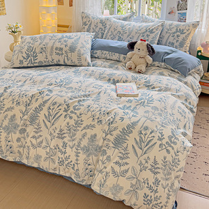 Student Dormitory <strong>Single</strong> <strong>Bed</strong> Three Piece Sets <strong>Bed</strong> Sheet <strong>Quilt</strong> Cover Four Piece Duvet Set Sheet Set - Product Image 3