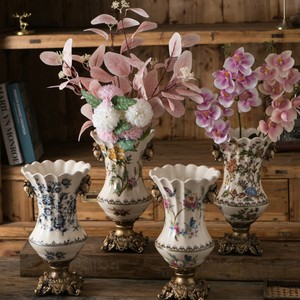 Vase en céramique chinoise de style moyen-oriental de luxe, vase à fleurs fait à la main, décoration de vase pour le salon - Product Image 1