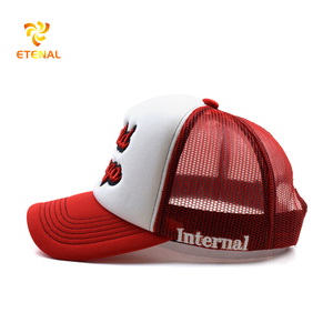 Bán Buôn 5 Bảng Điều Chỉnh Phía Trước Lưới <span class=keywords><strong>Trucker</strong></span> Cap Hat Tùy Chỉnh Thêu Màn Hình In Bọt 2 Tông Terry Thời Trang Cho Đi Xe Đạp Ngoài Trời - Product Image 4