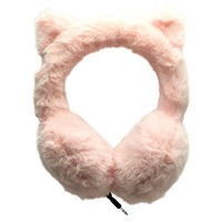 Écouteurs et écouteurs de musique filaires à oreilles de chat moelleux avec interface 3.5 gardant au chaud des écouteurs filaires parfaits cadeaux pour enfants