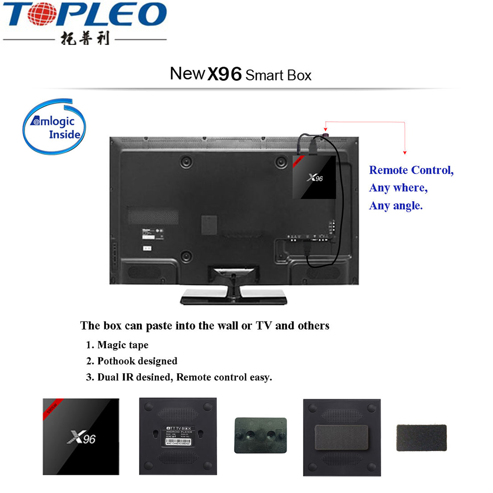 Calidad Superior Android 7.1.2 Quad Core S905W descarga X96 manual del usuario para Smart TV box