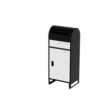 Buzón de Paquetería Metálico Independiente con Tapa Curva, Negro y Blanco, Separación para Cartas y Paquetes, con Cerradura, para Exterior, OEM ODM