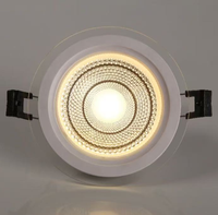Downlight LED encastré 6W-24W COB avec panneau en verre 3000K 4000K 6000K 85-265V