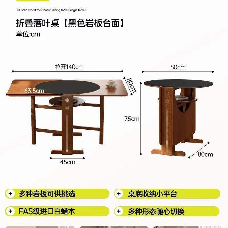 Table à feuilles pliantes [Comptoir en pierre de dalle noire]