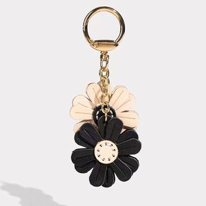 Handmade Genuine Leather Keychain Handbags Tote Bags <b>Gifts</b> Flower Decorative Keyring Women Bag Purse Pendant Charms - Product Image 6