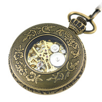 Montre de poche mécanique squelette steampunk vintage avec bracelet en alliage, boîtier de 47 mm, cadran unique, cadeau idéal pour homme collectionneur
