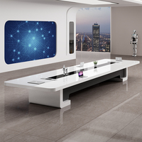 Table de réunion de bureau de luxe de grande taille, design moderne, table de salle de réunion, mobilier de bureau dans un ensemble table et chaises de conférence