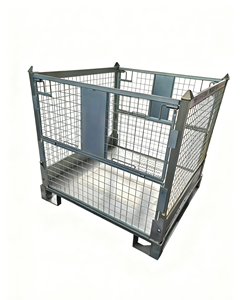 Yougu Ağır Hizmet Tipi Galvanizli Çelik Toz Boyalı İstiflenebilir Katlanabilir Endüstriyel Depo Konteyneri Stillage Kafes Konteyner Kutusu - Product Image 5