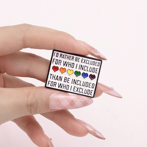 Que d'être inclus pour qui j'exclus émail broche citation inspirante broche revers insigne bijoux cadeau pour les amis - Product Image 4
