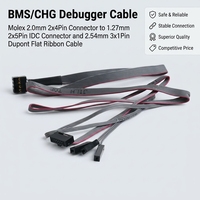 Cable de conexión personalizado Molex 2.0mm 2x4 pines a conector IDC 1.27mm 2x5 pines y cable plano Dupont 2.54mm 3x1 pines para depurador BMS/CHG