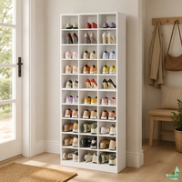 Meuble à chaussures en MDF, design moderne et minimaliste, grand cube de rangement pour chaussures, grande capacité, compartiments ouverts pour différents types de chaussures