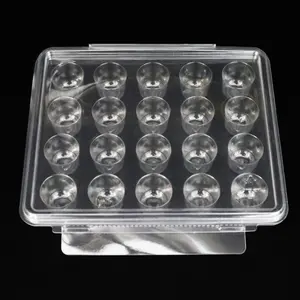 20 Cavity Round Holes Clear Plastic Chocolate Truffle Box Packaging