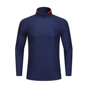 Autunno <span class=keywords><strong>abbigliamento</strong></span> sportivo a asciugatura rapida da <span class=keywords><strong>uomo</strong></span> con mezza cerniera per Fitness stile Casual Outdoor da corsa in tinta unita tessuto a maglia - Product Image 2