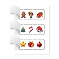 Tarjetas de premios de Navidad para el juego Match-3, papel estucado CMYK, serigrafía, boletos personalizados con pestaña, papel kraft.