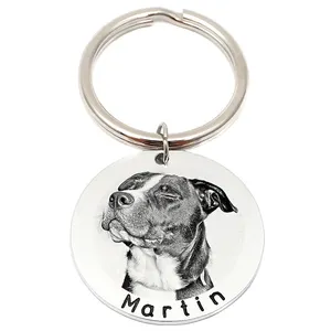 Custom Made Forma Aço Inoxidável Sublimação Seu Cão de Estimação Cat ID Dog Tags com Anel Em Branco Metal Dog Tag para Impressão