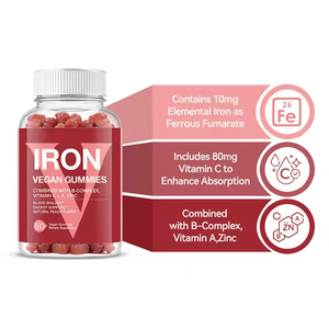 OEM Private Label Iron <strong>Gummies</strong> with <strong>Multivitamin</strong> Folate Zinc for <strong>Adults</strong> Kids Blood Builder Energy Support Not for Pregnant Women - Product Image 3