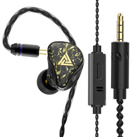 Écouteurs filaires QKZ Kaiser avec microphone, écouteurs HiFi pour la musique, écouteurs professionnels pour le jeu et le sport, suppression du bruit