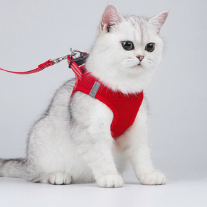 フル反射調節可能な子犬の犬のベストハーネスプルメッシュなしペット猫の犬のハーネス - Product Image 1
