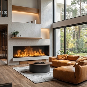 Chimenea Eléctrica Decorativa con Vapor de Agua y Luz LED, Chimenea 3D con Vapor de Agua, Montada en la Pared, con Control Remoto por Aplicación para Sala de Estar - Product Image 5