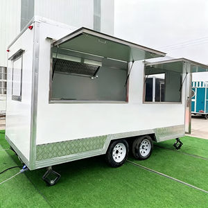 รถพ่วงขายอาหารเคลื่อนที่สีขาว สแตนเลส สำหรับอาหารจานด่วน กว้างขวาง ระดับมืออาชีพ ครัวเคลื่อนที่ อาหารหลากหลาย - Product Image 5