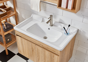 Petite vasque avec miroir, meuble-<span class=keywords><strong>lavabo</strong></span> en bois <span class=keywords><strong>de</strong></span> chêne, meubles <span class=keywords><strong>de</strong></span> <span class=keywords><strong>salle</strong></span> <span class=keywords><strong>de</strong></span> <span class=keywords><strong>bain</strong></span> en Inde - Product Image 3