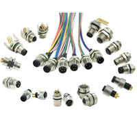 Kabel kustom 2 3 4 5 6 8 pin A B D kode M8 konektor luar ruangan kabel penerbangan