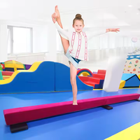 Poutre d'équilibre pliante de gymnastique à domicile planche de Yoga de levage détachable bois imitation bois de cerf cuir fitness complet