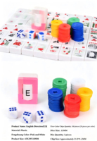 En gros Accessoires de Mahjong Américain : Jetons en plastique, Marqueurs de vent, Plateau pour 3 dés, Jeton de croupier, Jeu de casino, Ensemble 4 joueurs