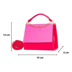 Bolso Bandolera Eliana para Mujer, PU con Patrón Geométrico, Decoración de Cadena, Cierre de Solapa, Uso Diario - Product Image 3