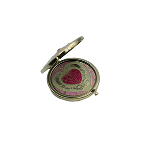 Metallic Custom 3D Shape Hard Enamel Crystal Silk Printing <b>Compact</b> <b>Mirror</b> Small <b>Mirror</b> with Pressure Button - Product Image 3