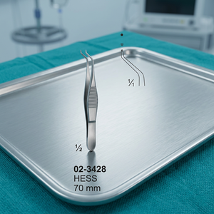 Pinzas de microtisúdesh Hess de 70 mm, instrumentos quirúrgicos manuales de acero - Product Image 3