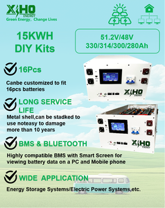 Xiho 300ah 280ah LiFePO4 tự làm hộp Bộ dụng cụ 51.2V 48V 16s1p hộp pin cho 15kwh pin hệ thống điện pin Lithium ion gói - Product Image 6