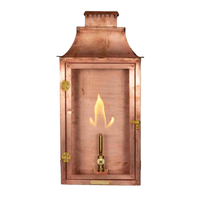 Lanterne murale rectangulaire de haute qualité avec verre en cuivre, applique murale à gaz vintage pour porche, extérieur, villa, maison